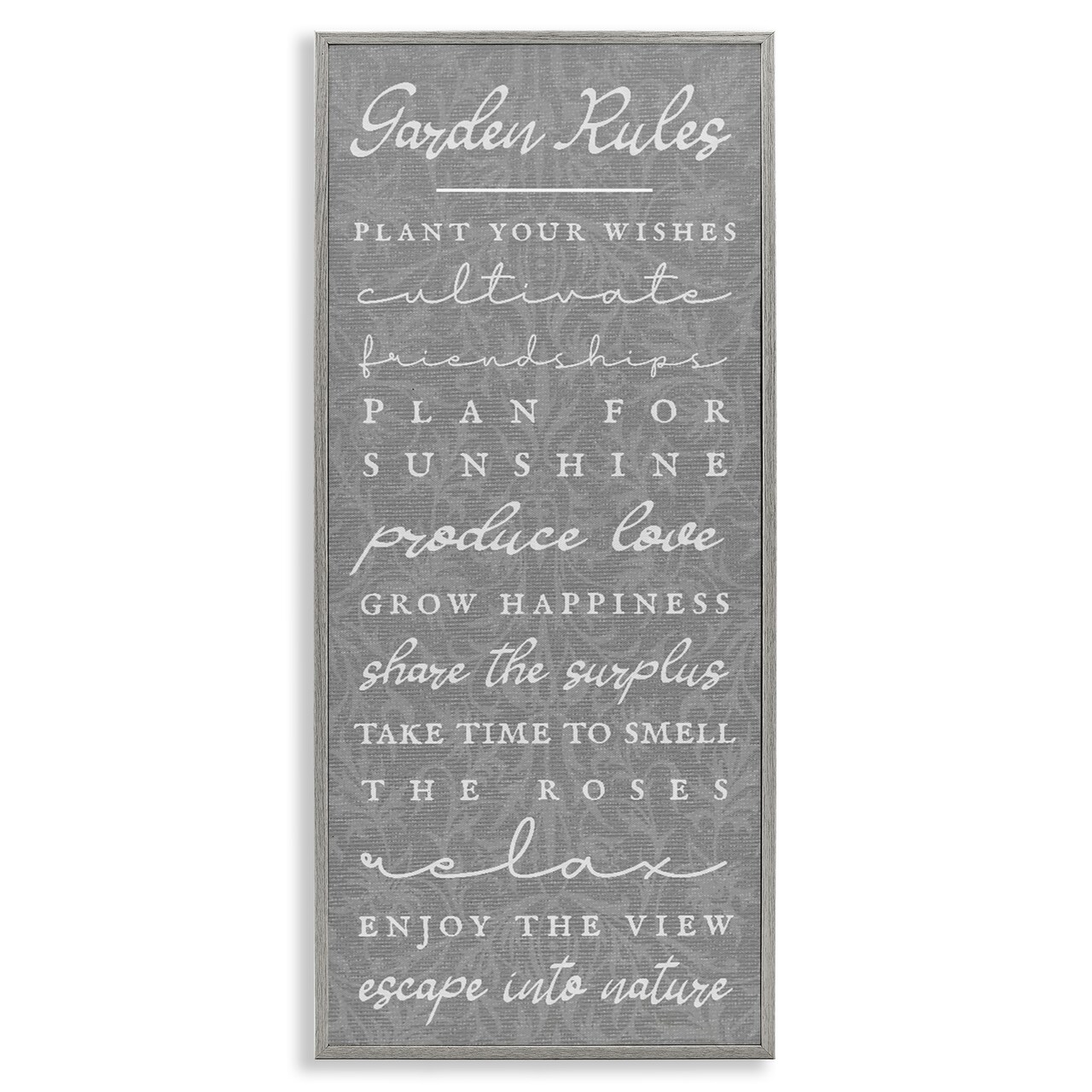 Stupell Industries Comforting Garden Rules Framed Giclee Design by Lil' Rue